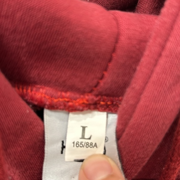 Cute Cat Cozy Boyfriend Hoodie - Large. Red Brick color. - Picture 6 of 6